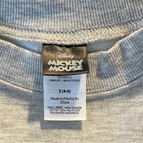 Disney Mickey Mouse Oh Boy Grey Sweatshirt Women’s Size Small nwot‎ - Picture 4 of 5